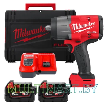 Гайковерт Milwaukee M18 FHIW2F12-502X (с 2-мя АКБ 5 Ач, кейс)